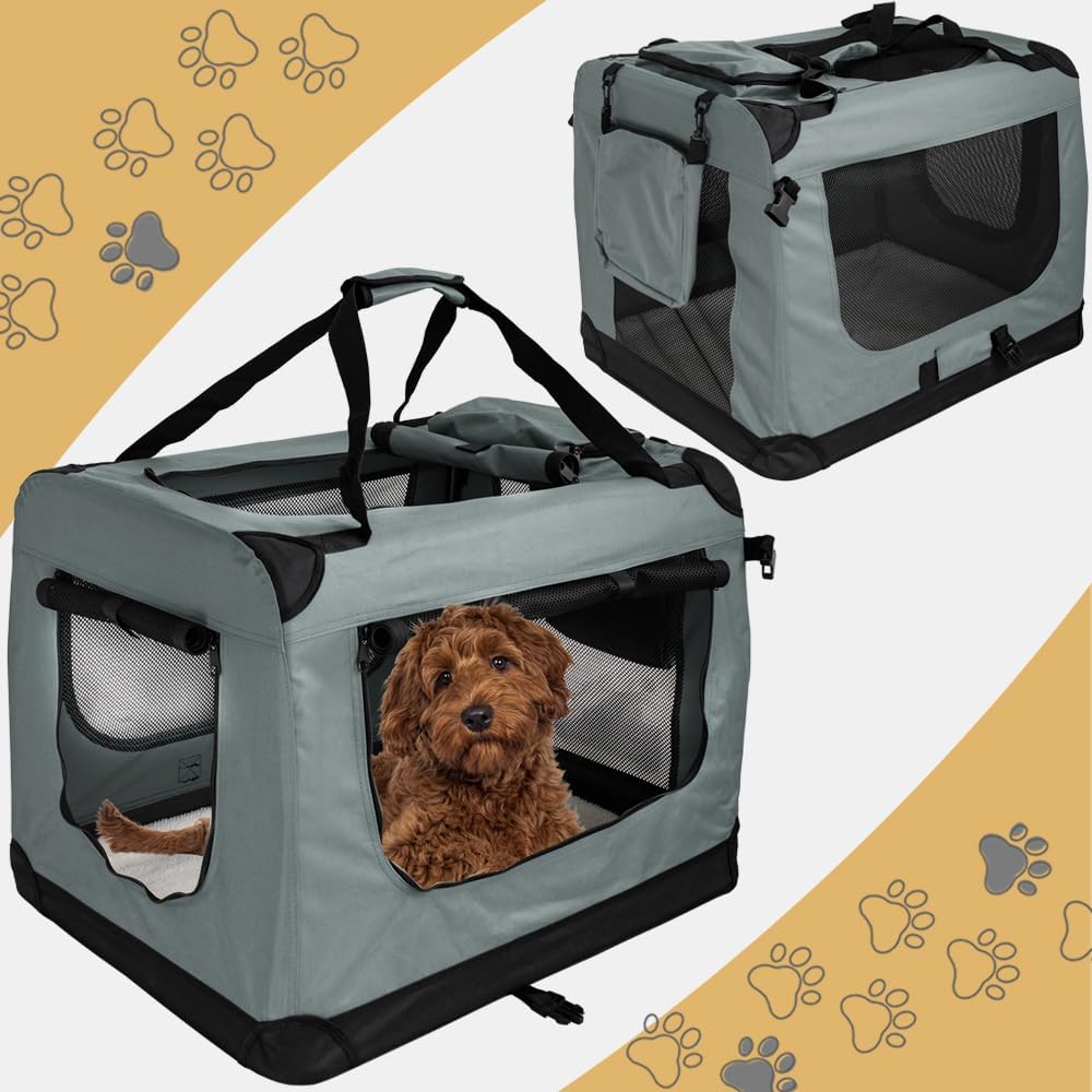 Faltbare Hundebox Transporttasche Transportbox Auto für Katze Hunde Grosse Kleine Box Bag Bed Decke