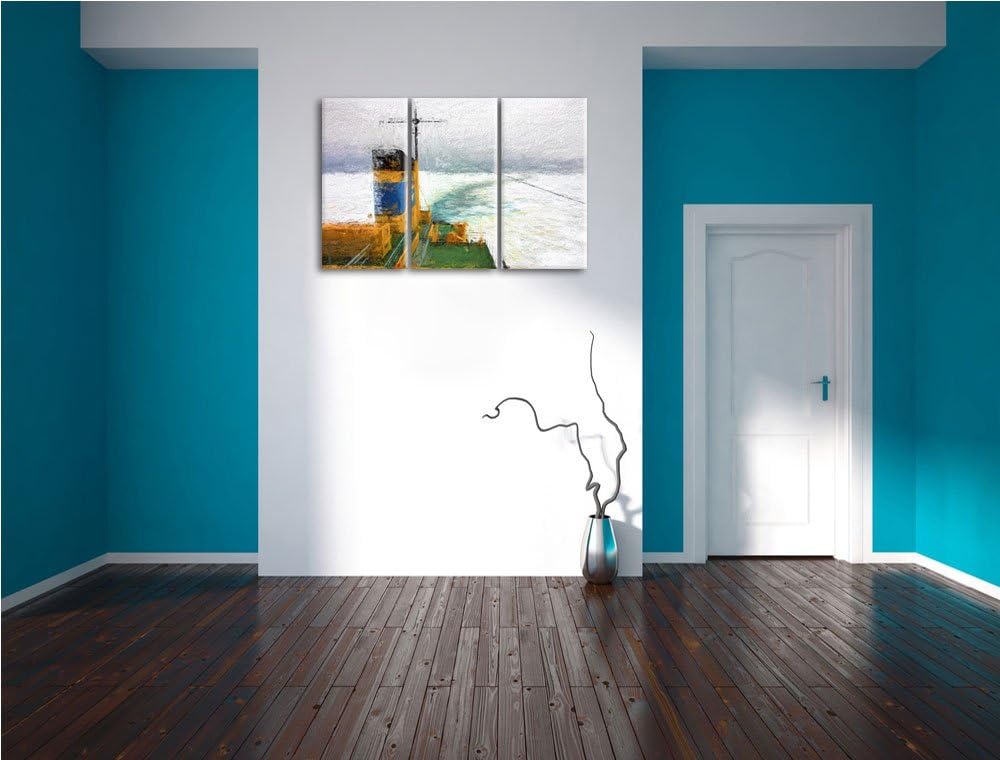 riesiges Schiff in Eisdecke NewArt 3-Teiler Leinwandbild 120x80 Bild auf Leinwand, XXL riesige Bilde