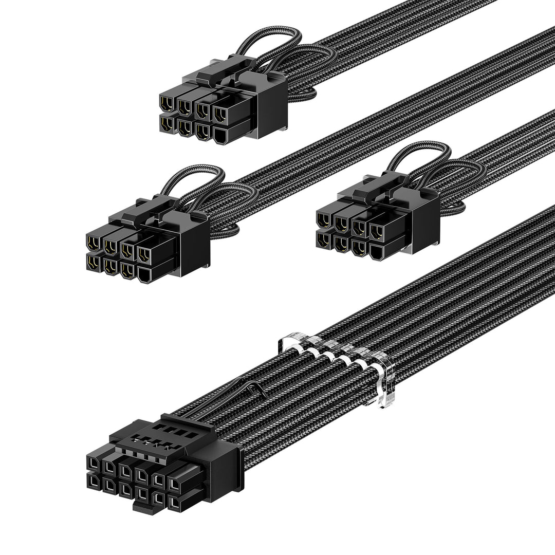 Fasgear PCIe 5.0 GPU Stromkabel ummantelt 70cm | 16pin(12+4) 12VHPWR Anschluss für RTX 3090Ti 4080 4