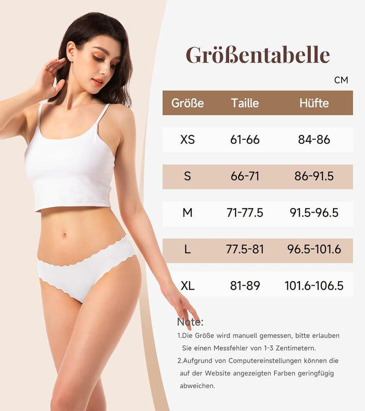 TANSTC 6er Pack Unterhosen Damen Nahtlose Unterwäsche Frauen Seamless Slips Damen Stretch Damenunter