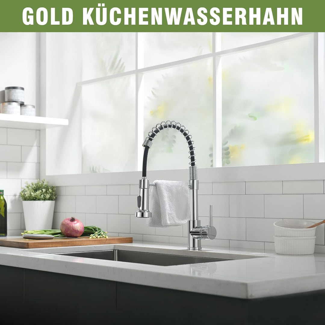 AIMADI Niederdruck Wasserhahn Küche Küchenarmatur Mischbatterie 360° Drehbar Niederdruckarmatur Küch
