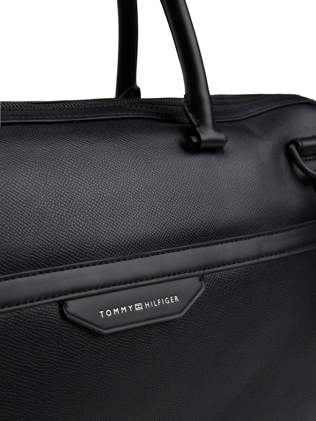 Tommy Hilfiger Herren Laptoptasche Business aus Leder, Schwarz (Black), Einheitsgrösse