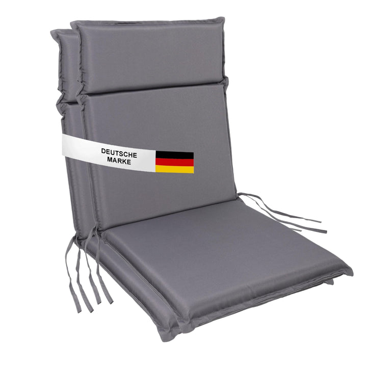ALBATROS Gartenstuhl Sitzauflage 2er Set Gartenstuhlauflagen Sitzpolster Sitzkissen Outdoor Anthrazi