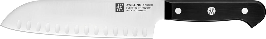 ZWILLING Santokumesser mit Kullen, asiatische Klingenform, Klingenlänge 18 cm 31 x 7 x 3 cm Schwarz