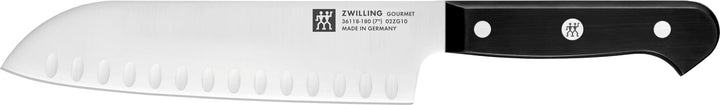 ZWILLING Santokumesser mit Kullen, asiatische Klingenform, Klingenlänge 18 cm 31 x 7 x 3 cm Schwarz