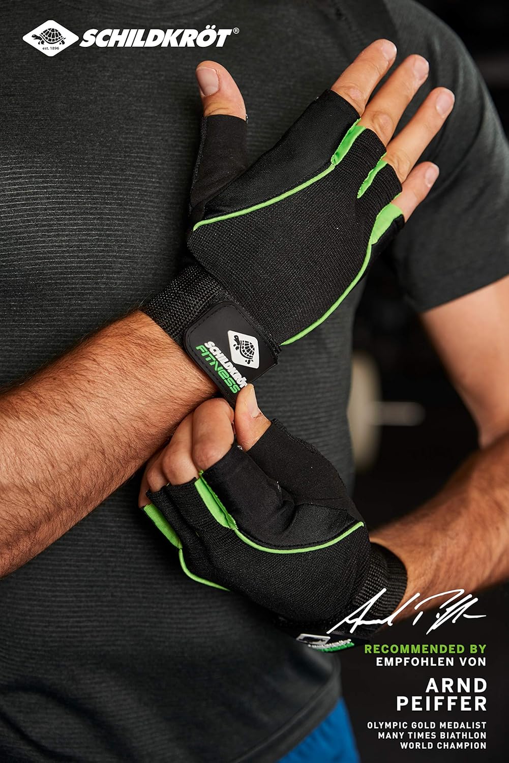 Schildkröt® Fitness-Handschuhe Pro, Schwarz-Grün, 960154 S-M, 960154, S-M, 960154