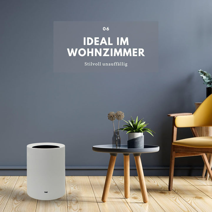 Nell 12L Mülleimer Büro Weiss Matt – Ideal für Büro, Küche und Wohnzimmer, Eleganter und vielseitige