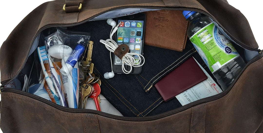 Gusti Reisetasche Leder - Ruben Damen und Herren Reisetasche Sporttasche Handgepäck Umhängetasche Le