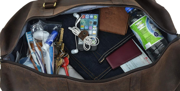 Gusti Reisetasche Leder - Ruben Damen und Herren Reisetasche Sporttasche Handgepäck Umhängetasche Le