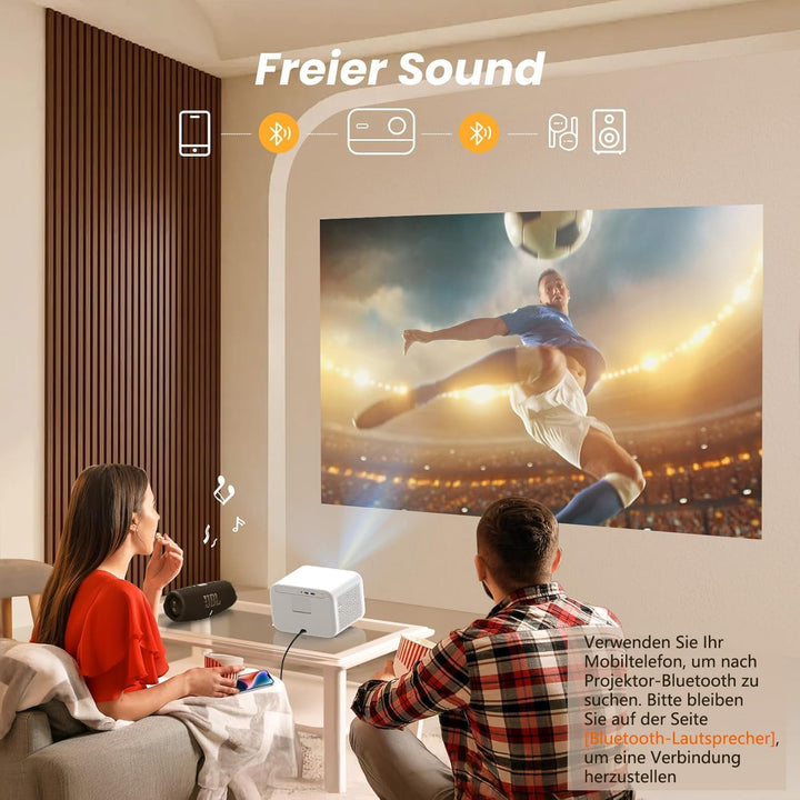 Beamer Sound by JBL, 700 ANSI 1080P Native Projektor, Yaber L2s Nahtloser Autofokus Smart Beamer, Vi
