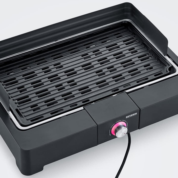 SEVERIN Tischgrill mit Aluminium-Grillplatte für drinnen und draussen, Elektrogrill mit schnellem Gr