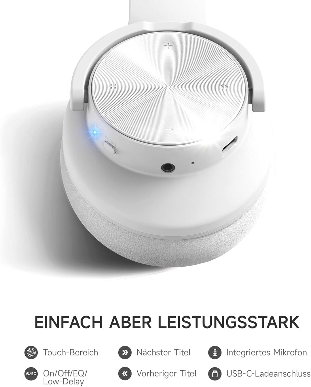 Picun B8 Bluetooth-Kopfhörer, 120 Stunden Kopfhörer, kabellos, Bluetooth, Freisprechanrufe, 3EQ & Sp