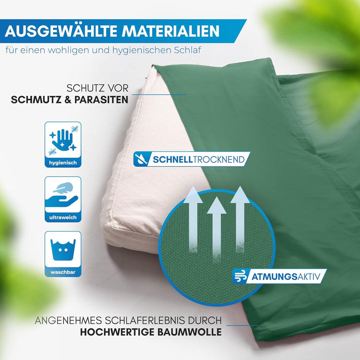 NORDMUT® Hüttenschlafsack Baumwolle Ultraleicht - Sommerschlafsack Kleines Packmass & Atmungsaktiv -