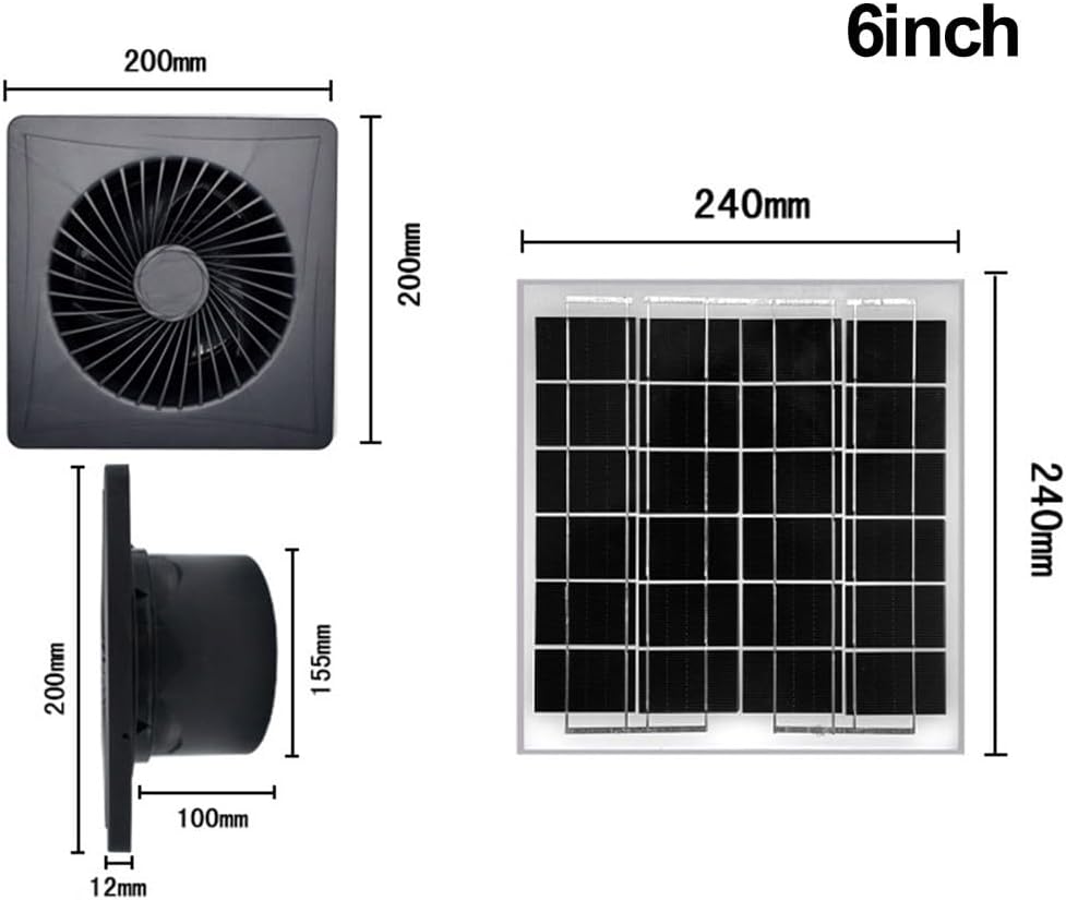 Solarmodul mit Abluftventilator, 12 V, Solarmodul-Ventilator-Set für Wohnmobil, Gewächshaus, Contain