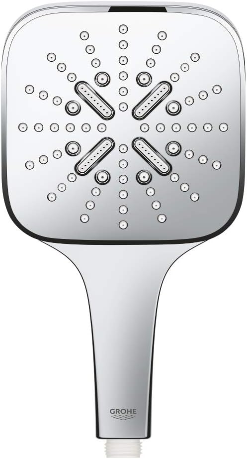 GROHE Rainshower SmartActive 130 Cube - Handbrause (wassersparend, 3 Strahlarten, Universal Befestig