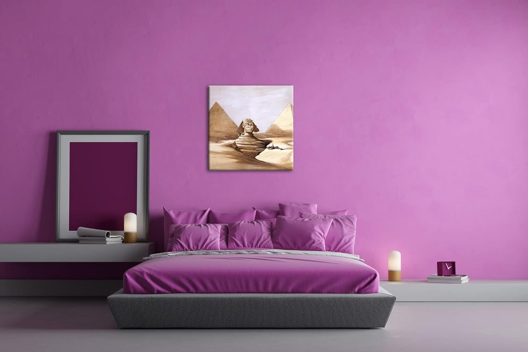 deyoli gezeichnete Pyramiden von Gizeh Format: 60x60 als Leinwandbild, Motiv fertig gerahmt auf Echt