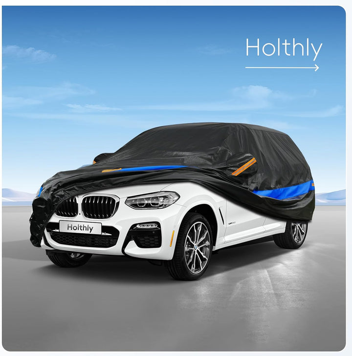 SUV Autoabdeckung Wasserdicht Atmungsaktiv,Auto-Abdeckplane für Vollgarage,Regen,Sonne,Staub und UV-