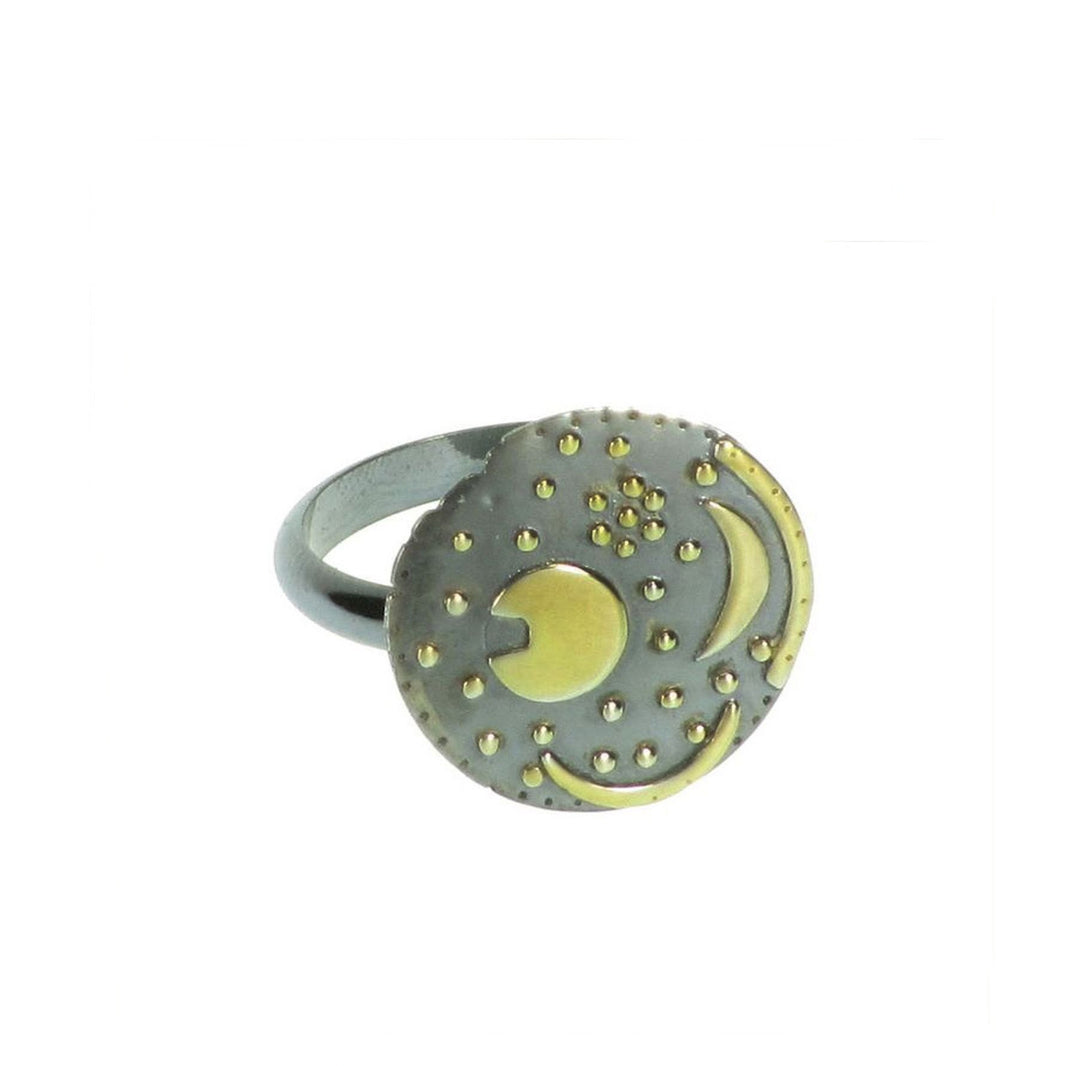 Himmelsscheibe von Nebra, Ring mit Scheibe Ø18mm 925/- Silber, Sternenschmuck