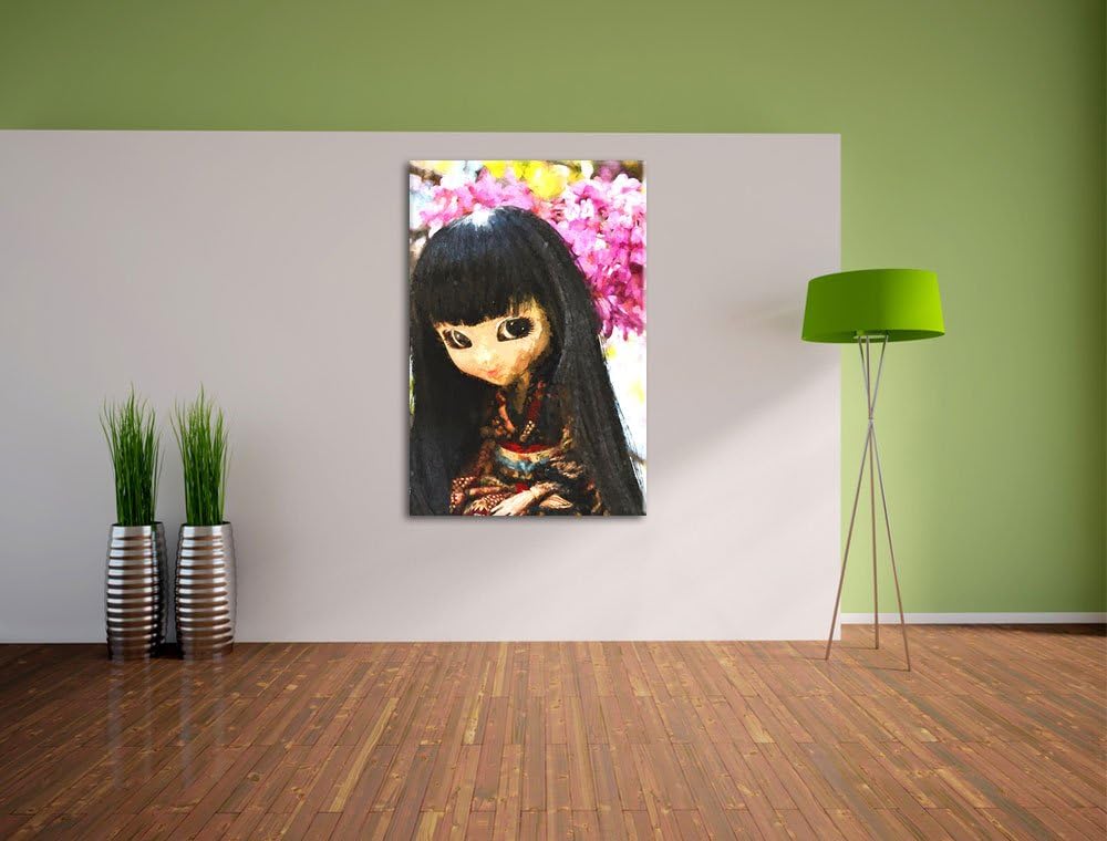 anmutige Geisha Pullip NewArt Format: 100x70 cm auf Leinwand, XXL riesige Bilder fertig gerahmt mit