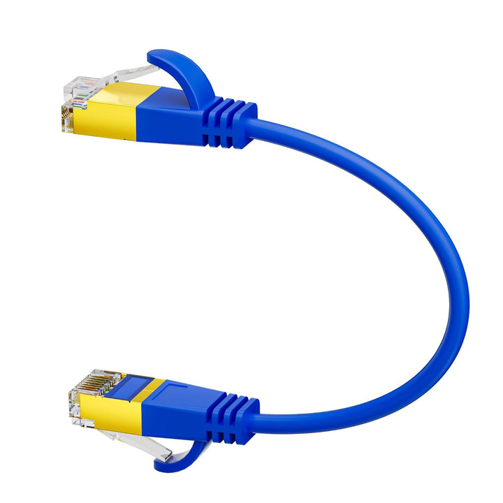 25cm Ultradünn/Slim OD:3.8mm CAT7 Ethernetkabel (Drei Farben, 48-Stück), 10Gbps kurz Netzwerkkabel,