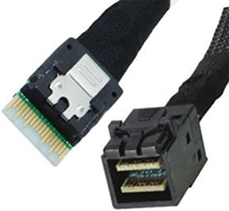 Xiwai Slimline SAS 4.0 SFF-8654 4i 38pin Host auf HD Mini SAS 4i SFF-8643 36pin Zielkabel, 50 cm