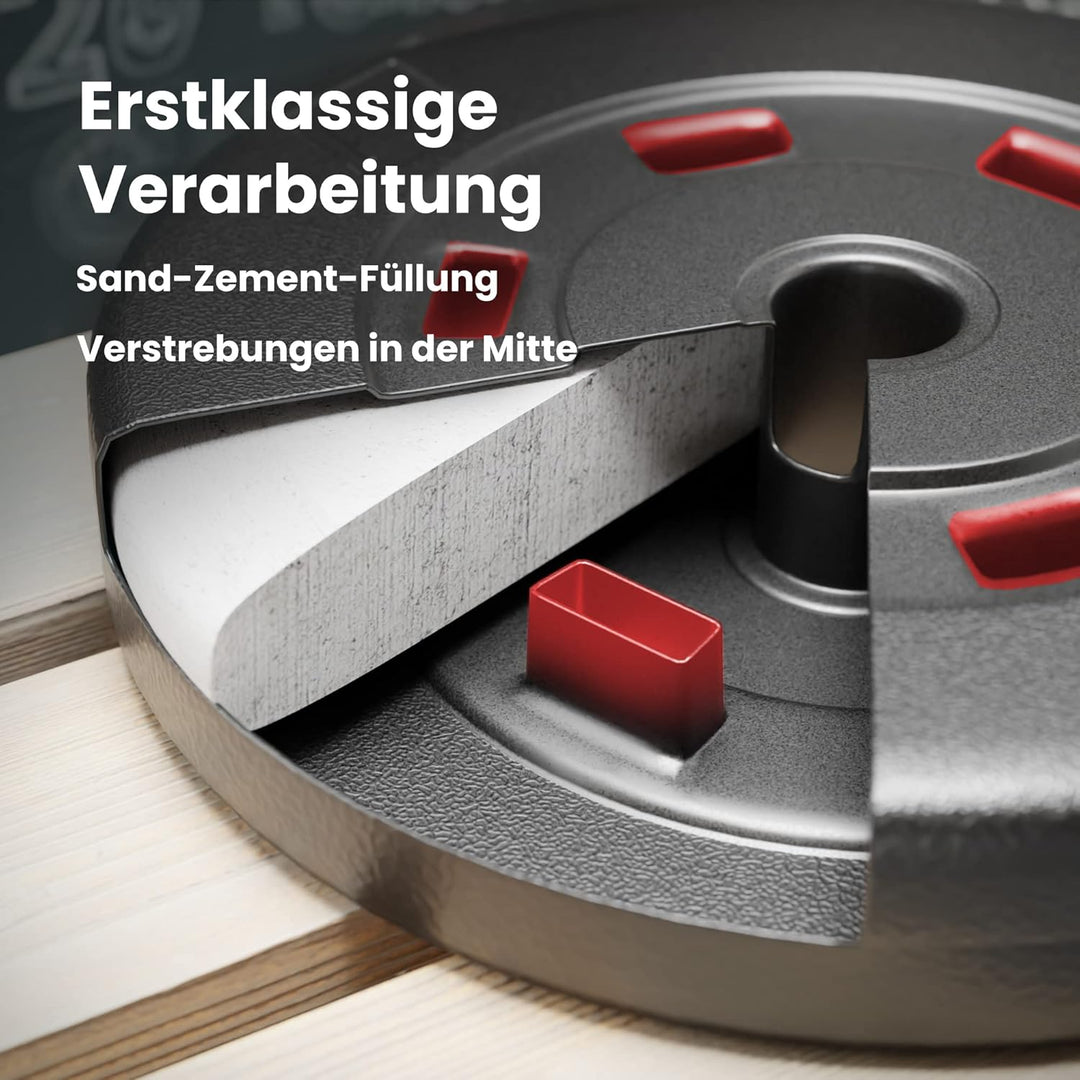 Hop-Sport Hantelbank Kraftstation 1065 mit Lang-, Curl- & Kurzhantel Gewichte 38kg bis 135kg 38kg +