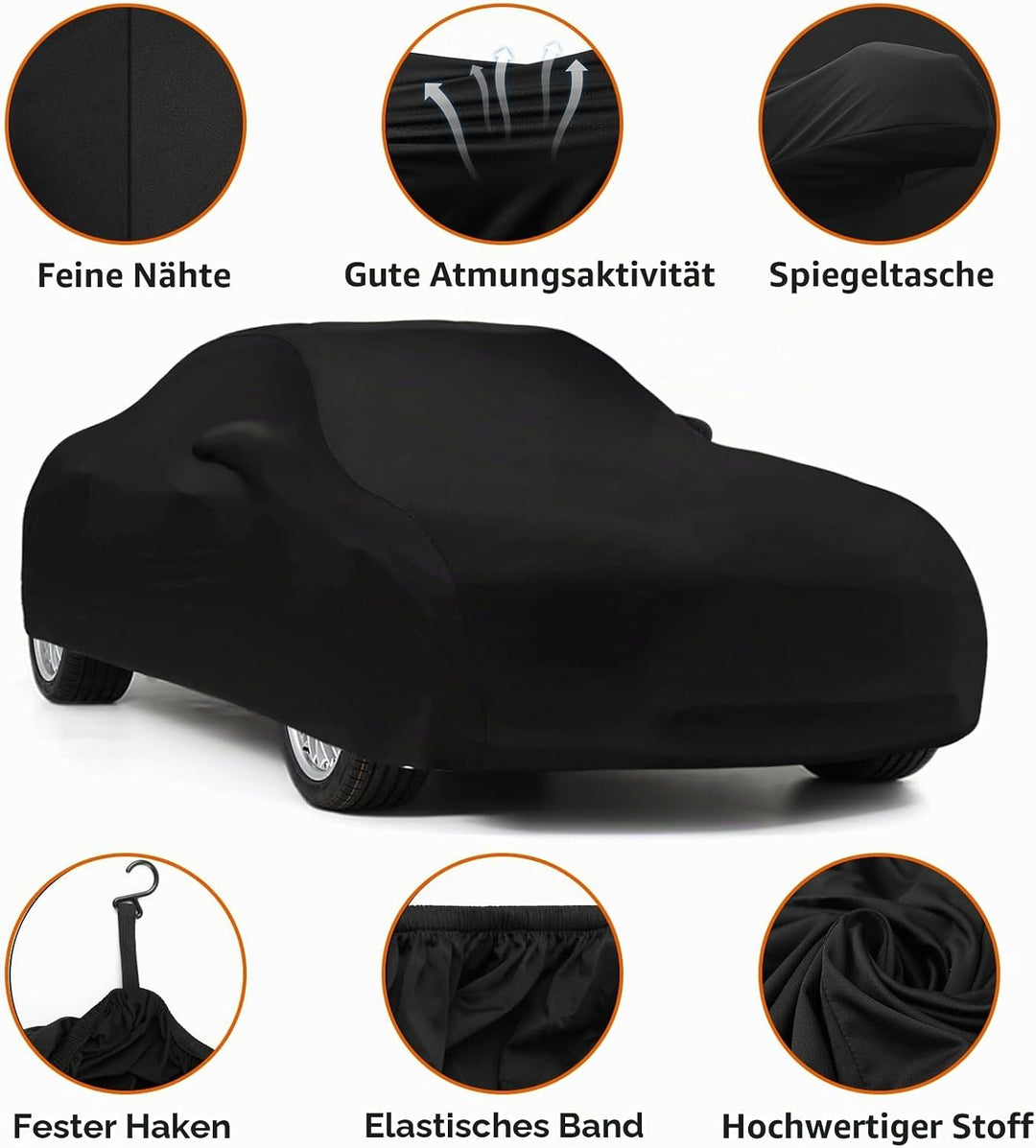 Autoabdeckung Indoor für Ford Mustang 2005-2025, Stretch Soft Satin Massgeschneidert Atmungsaktiv St