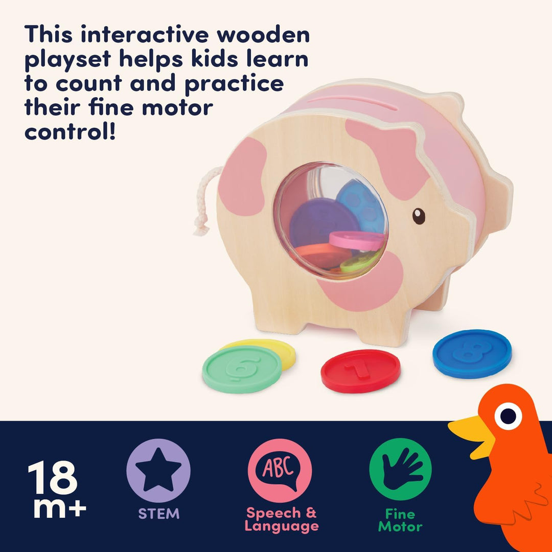 Battat Education - Save & Count Sparschwein - Sparschwein für Kinder - Lernschwein Spielzeug - Entwi