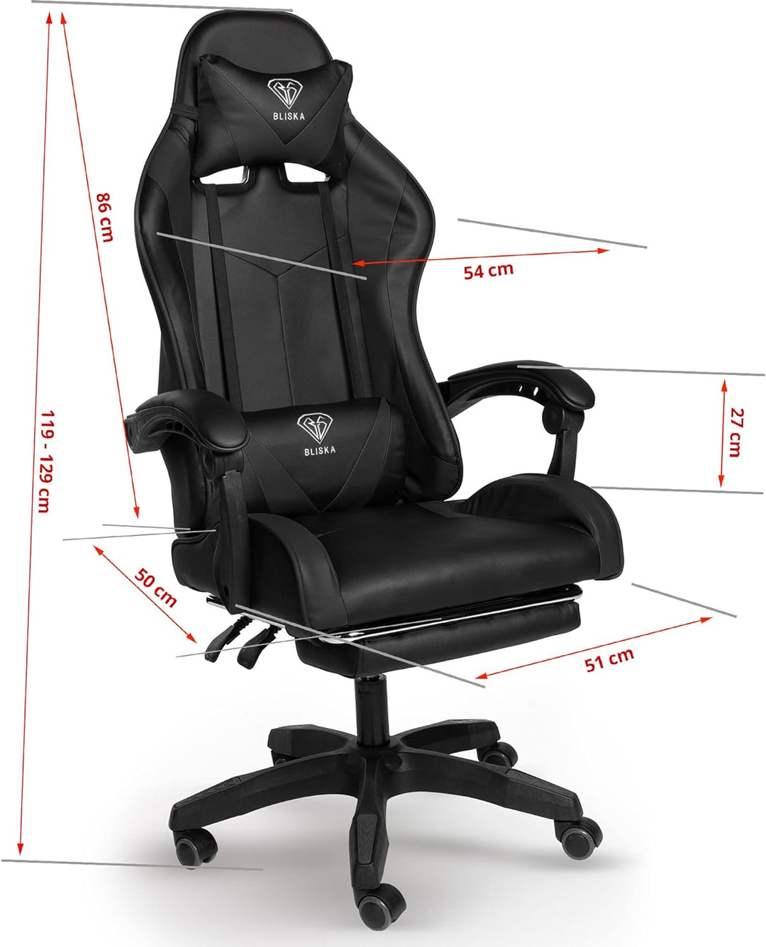 Trisens Gaming Stuhl Home Office Chair Racing Chefsessel Bürostuhl Sportsitz Büro Stuhl,