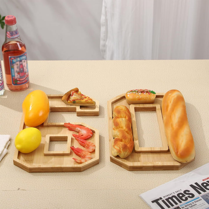 Hapivida Charcuterie Serviertablett Holz mit Zahlen 30x20 cm Befüllbare Charcuterie Brettbox Feinkos
