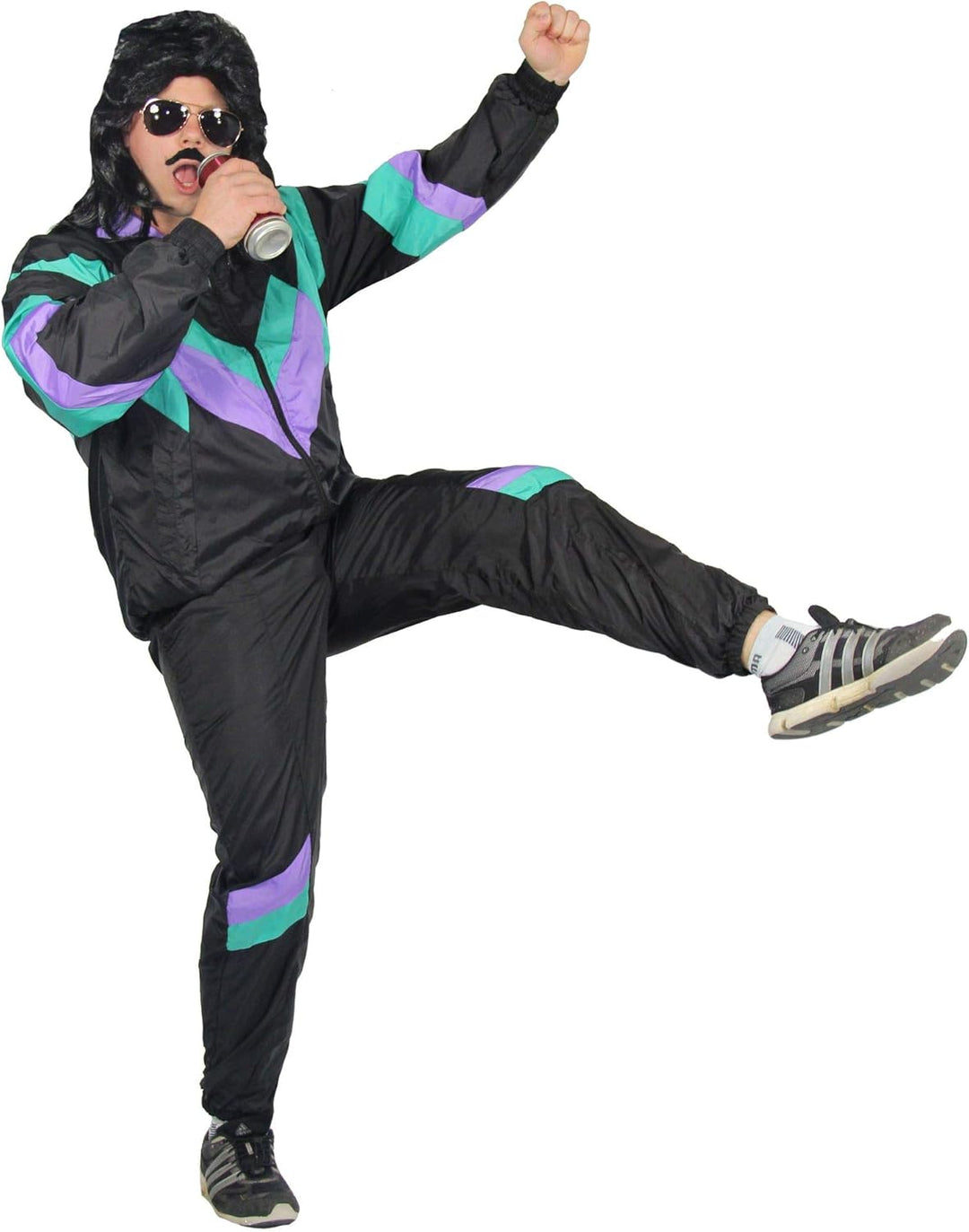 Foxxeo 80er Jahre Trainingsanzug Kostüm für Herren 80s Jogginganzug Assi Gr. S-XXL XS Premium, XS Pr