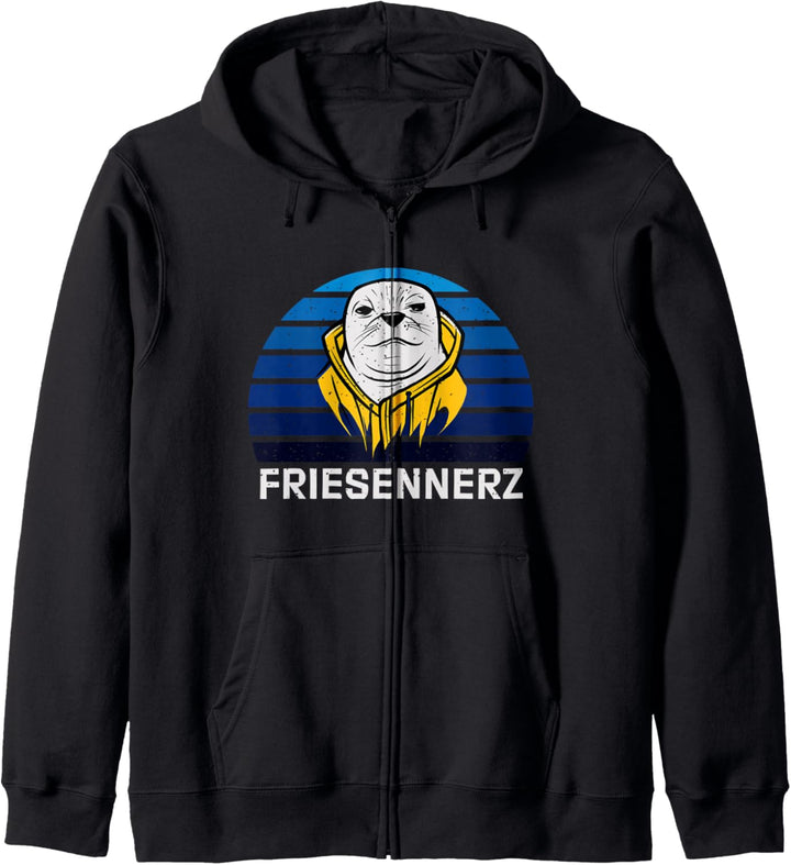 Freche Robbe mit Friesennerz Kapuzenjacke