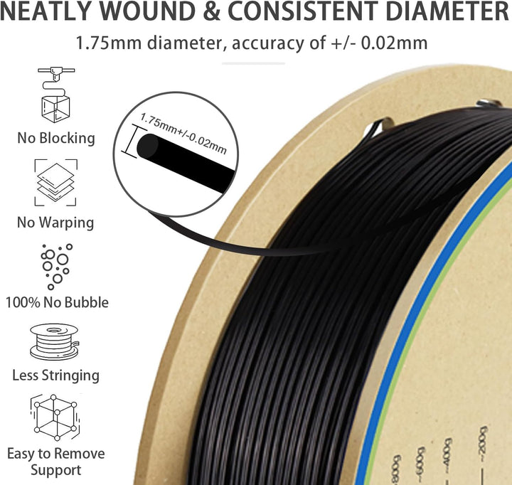 YOUSU PLA Plus (PLA+) Filament 1,75mm, Professionelles Hohe Zähigkeit 3D Druckerfilament, Massgenaui