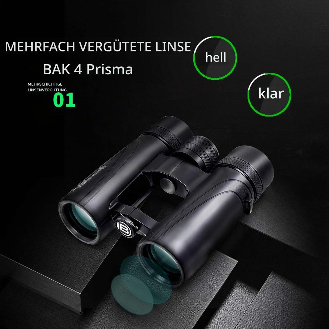 Bresser Fernglas Corvette 8x42 wasserdicht mit Nitrogenfüllung, BaK-4 Glas Prismen, LE-Okularen für