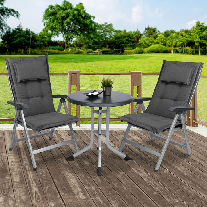 Beautissu 4er Set Premium Gartenstuhlauflage Hochlehner mit robustem Stoff | 120x50x7cm Anthrazit di
