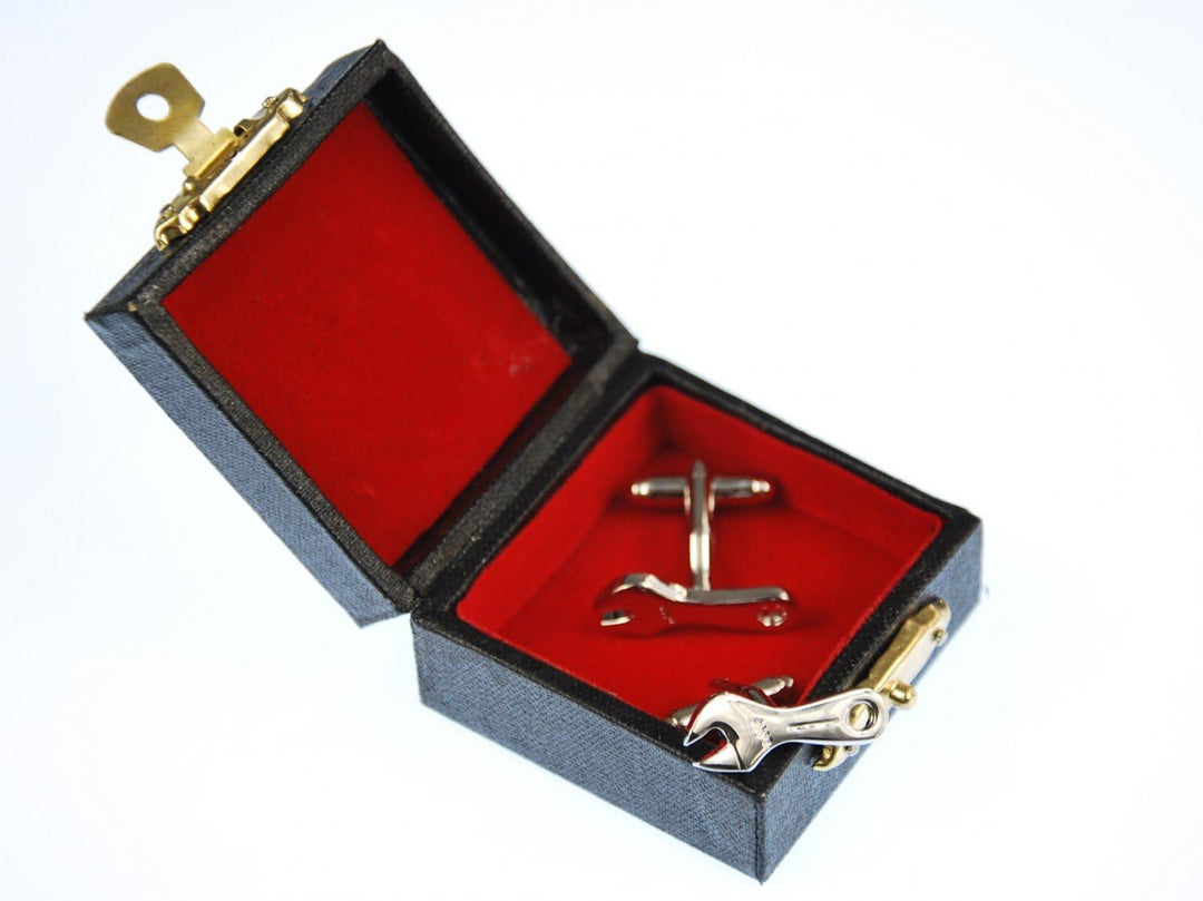 Miniblings Schraubenschlüssel Maulschlüssel Manschettenknöpfe - Handmade I Manschettenknopf Cufflink