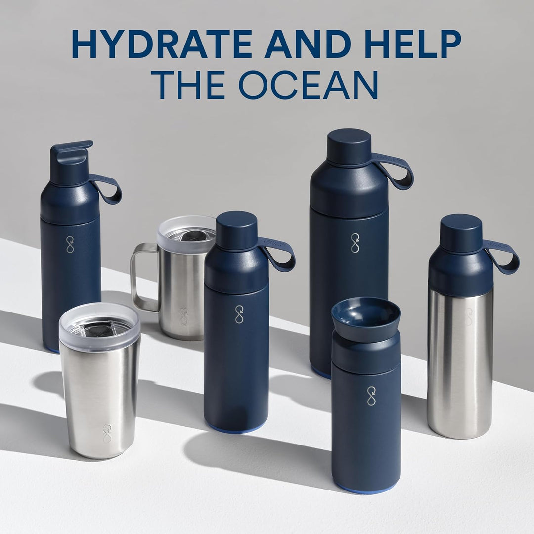 Ocean Bottle wiederverwendbare Edelstahl Wasserflasche - 100% spülmaschinenfest, doppelwandige Therm