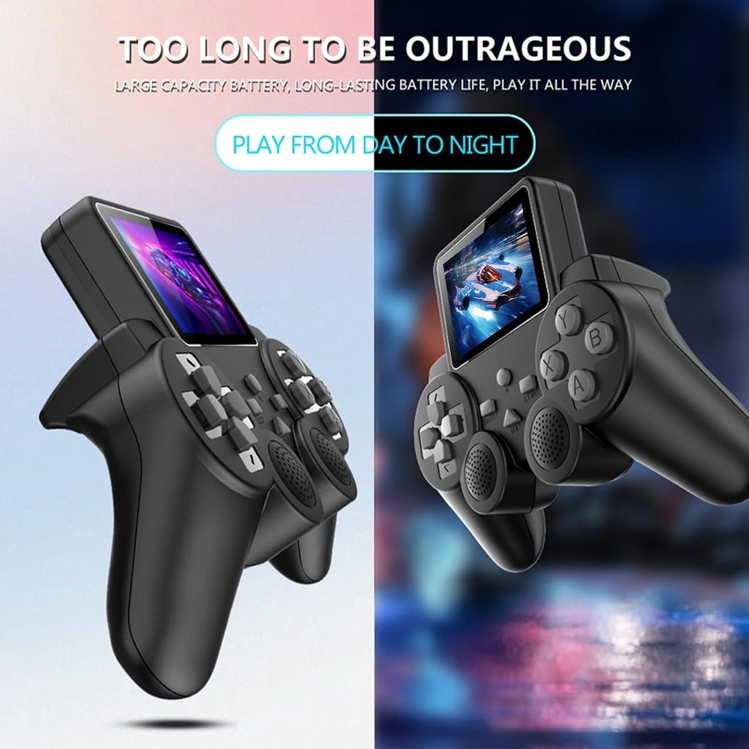 Handheld-Gamepad-Spielekonsole, Retro-Konsole mit 3-Zoll-Bildschirm und AV-Kabel für TV-Anschluss. E