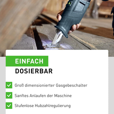 Festool Akku-Säbelsäge RSC 18 EB-Basic (mit Absaugvorrichtung, Säbelsägeblatt WOOD UNIVERSA), im Sys