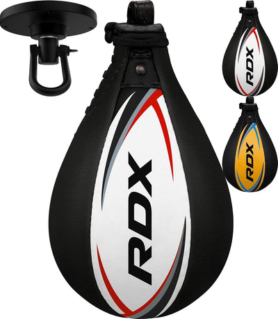 RDX Boxbirne Erwachsene Leder Set, Speedball Hängend Mit Halterung, Profi Punchingball Boxing Speed