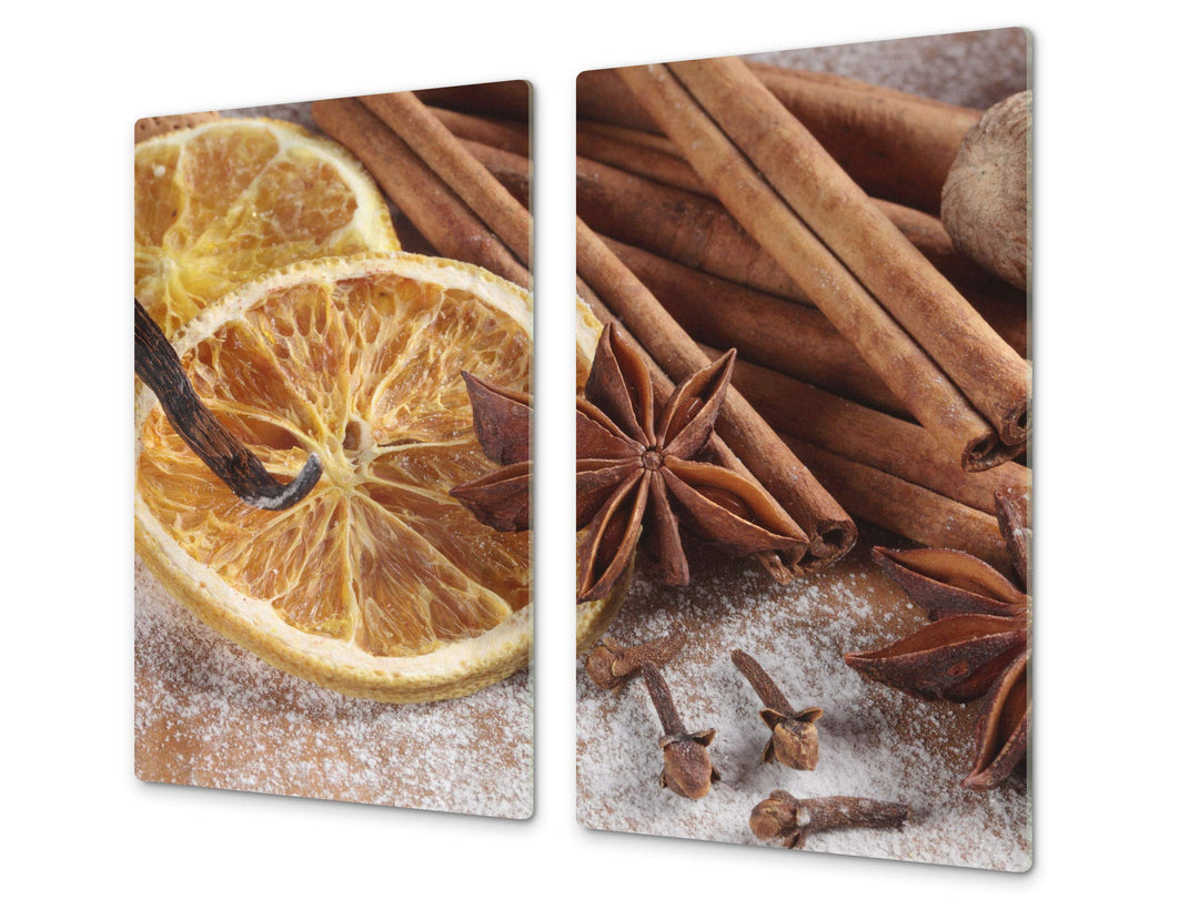 Küchenbrett aus Hartglas und Induktionskochplattenabdeckung – Schneideplatten SINGLE mit 60 x 52 cm
