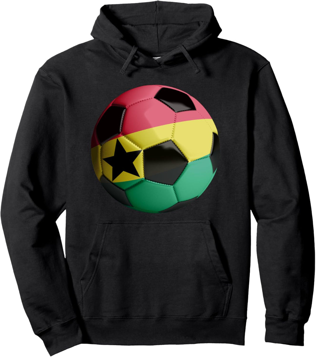 Fussball mit Flagge von Ghana Pullover Hoodie
