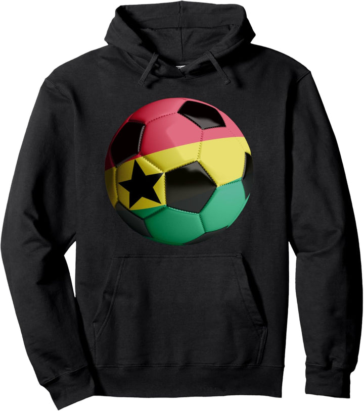 Fussball mit Flagge von Ghana Pullover Hoodie