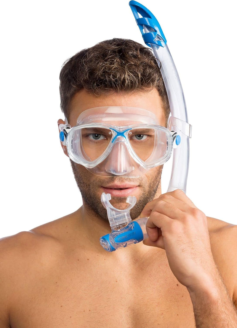 Cressi C/Set Marea VIP (New) Schnorchel Uni Transparent/Blau, Uni Transparent/Blau