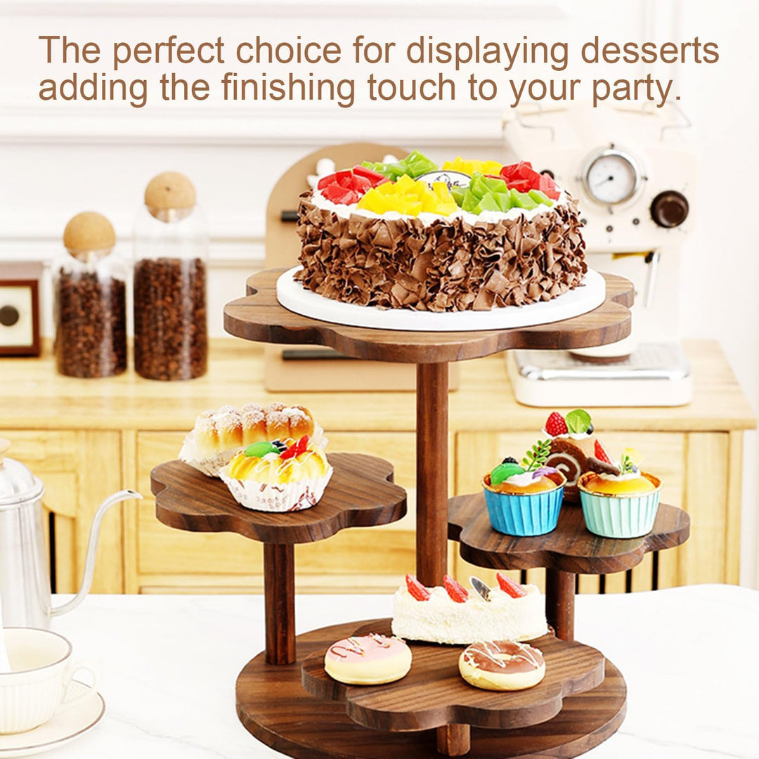 RATSTONE Etagere Tortenständer/Cupcake Ständer Aus Holz 4 Etagen,Desser Halter Turm Serviertablett M