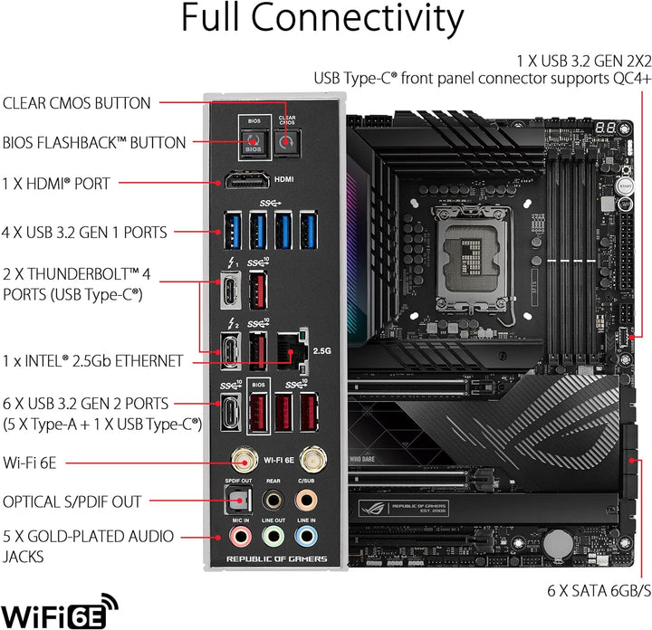 ASUS ROG Maximus Z790 Hero Gaming Mainboard Sockel Intel LGA1700 (ATX, DDR5 Speicher, 5x M.2, PCIe 5