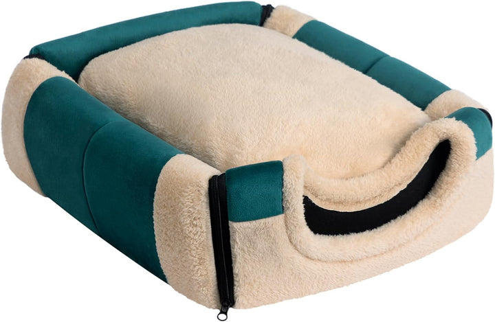 Hollypet Katzenbett Kleines Hundebett, 2-in-1 Faltbare Haustierbett für Katzen &amp; Kleine Hunde, Warme