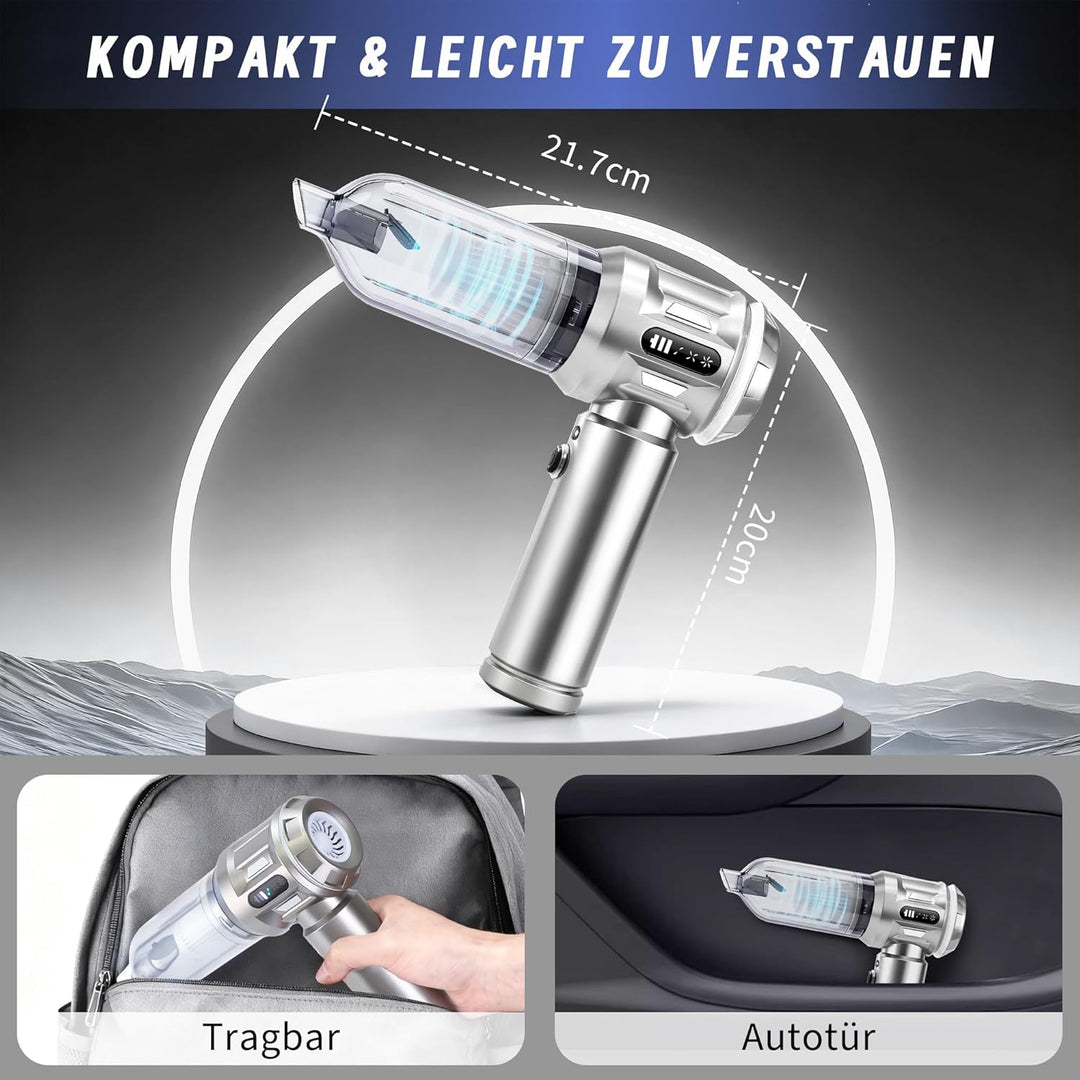 Citybee Handstaubsauger Akku Mini Staubsauger Kabellos - 25000Pa Handstaubsauger Stark 4 in 1 Autost