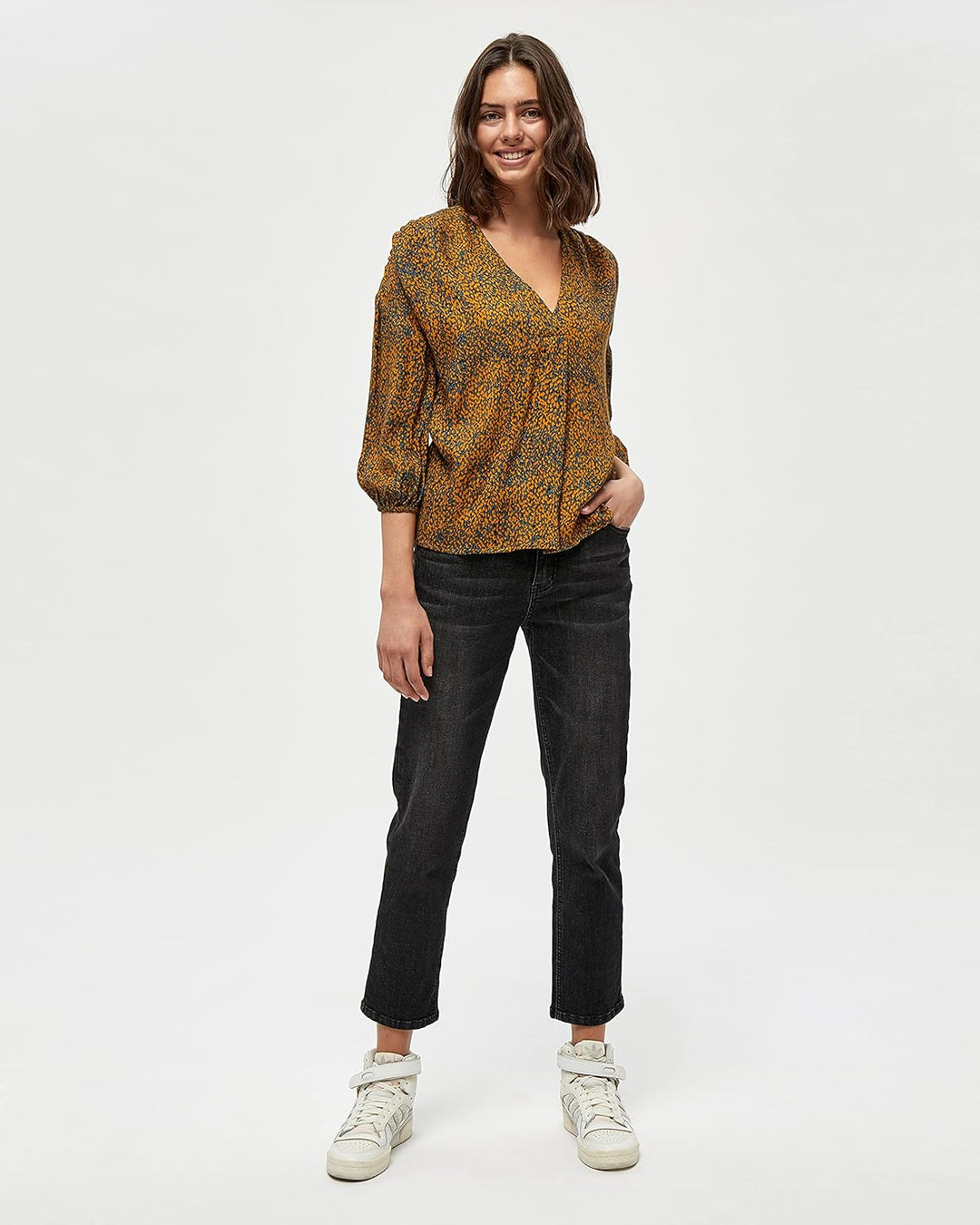 Desires ,Women's ,Gebbi Long Sleeve Top, 5835P BUCKETHORN BROWN PR ,L
