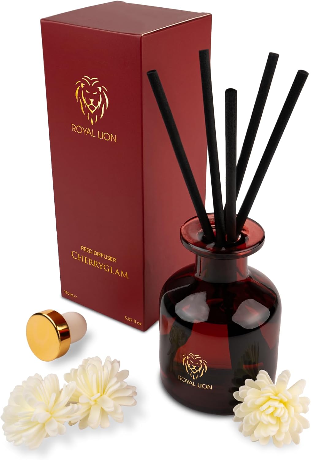 ROYAL LION Reed Diffuser 150ml - Aroma Diffuser - Raumduft Stäbchen - Lufterfrischer mit Duftstäbche